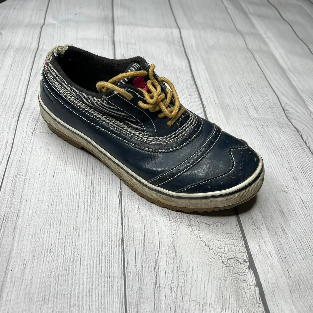 Sorel Tivoli NL 1628-007 Oxfords Navy Waterproof Duck Shoes Leather US 7 Men's